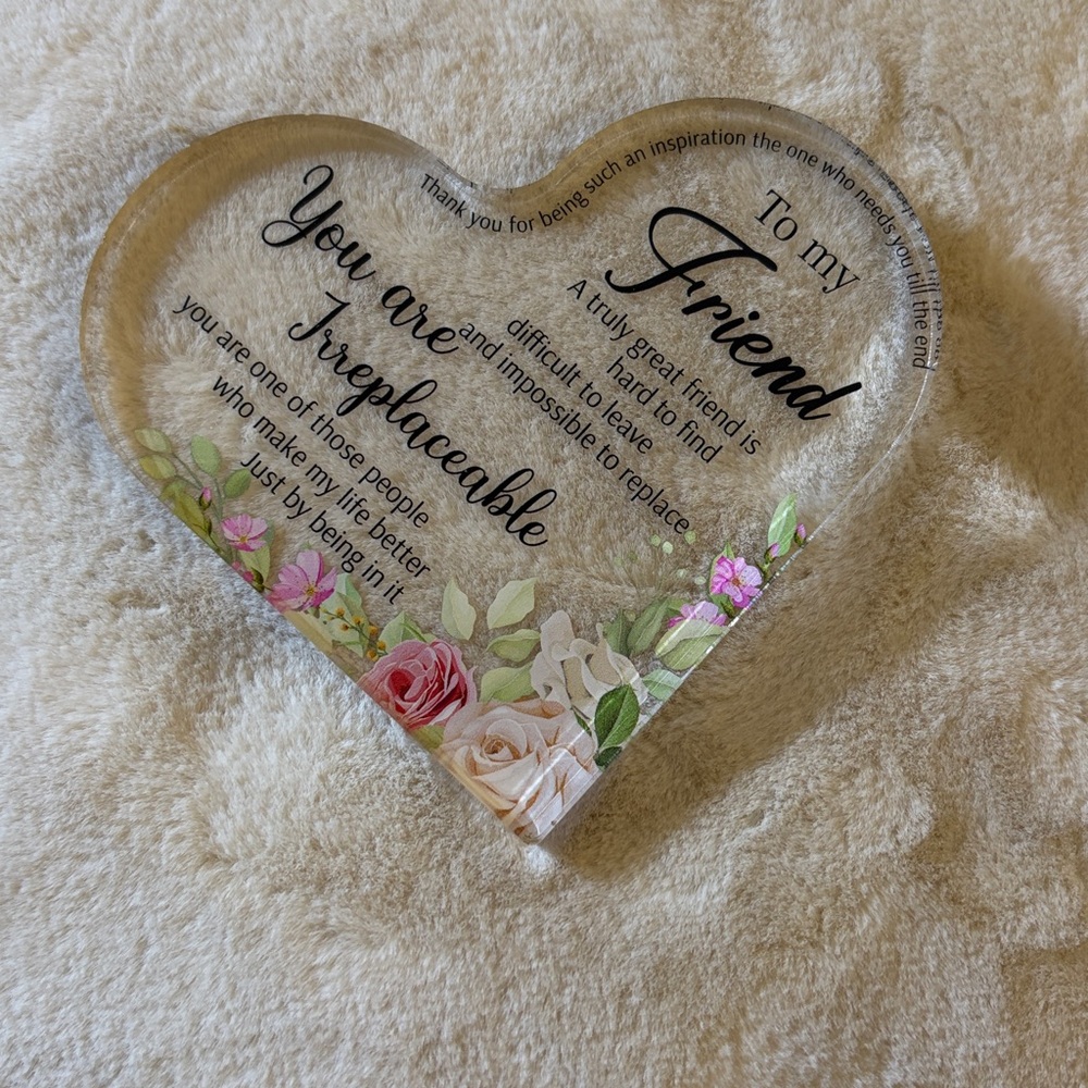 Meaningful Friendship Acrylic Heart Block